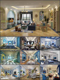 Modern Livingroom Mediterranean 3D66 Interior 2015