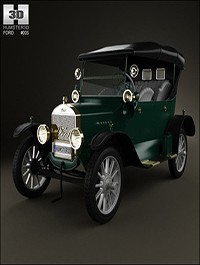 Ford Model T 4door Tourer 1924 3D model