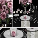 Serving with roses / Table setting with roses