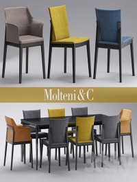 Table and chairs molteni CHAIRS BREVA, TIVAN