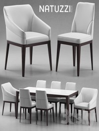 Table and chairs Natuzzi minerva, Saturno, Vesta