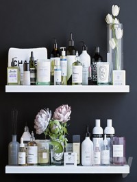 Shelves with cosmetics and bathroom decor 2