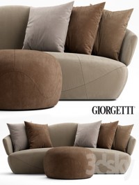 Sofa and pouf Giorgetti SOLEMYIDAESOLEMYIDAE
