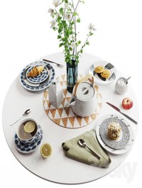Set of dishes in Scandinavian style
