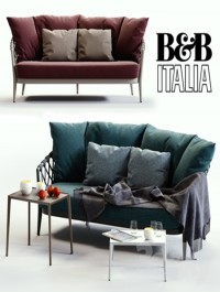 B & B Italia ERICA Blue & Red Sofa