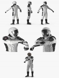 Futuristic Space Suit Rigged 3D Model