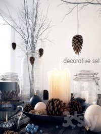 Decorative set with jars and candles