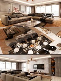 Fold Apartment Full Interior Scene [Living Room, Bedroom & Kitchen]