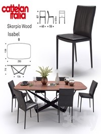 Table Scorpio Wood \ Chair Isabel \ Cattelan Italia