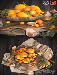 Oranges 3d Model (Corona, Vray)