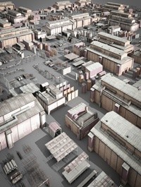 Cgtrader lowpoly buildings industry Low-poly 3D model