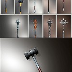 CGTrader – Fantasy Mace-hammer Collection Pack low poly 3D model