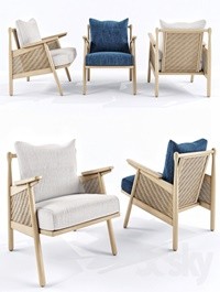 Linen cane chair