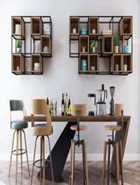 Nordic Bar Chair/Table and Decorative Set Combination