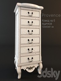 Chest style Provence 6 drawers