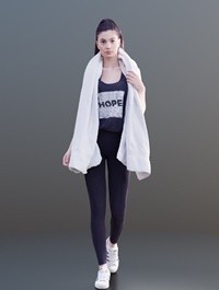 Sporty Girl Walking Scanned 3d model