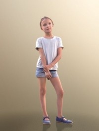 Young Girl Standing 02 Scanned 3d model