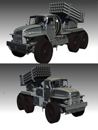 BM-21 Grad 3D model Low-poly 3D model