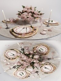 Table setting with roses