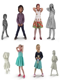 Child Collection x4 VR AR low-poly 3d model