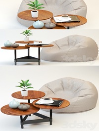 Coffee table and poof