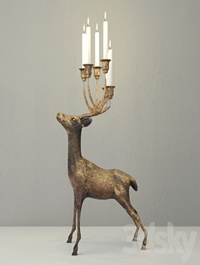 Oversize Brass Deer Candle Holder