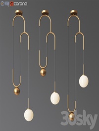 Cradle brass pulley pendant light