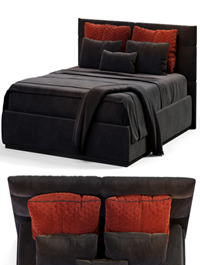 Modern black double bed