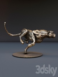 The bronze figure of cheetah