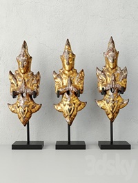 19th-C. Thai Gilded Angels