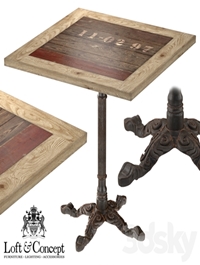 CAST IRON AND LARCH RESTAURANT TABLE SQUARE