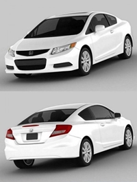 Honda, Civic, Coupe, 2012 ,3D ,Model