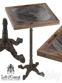 CAST IRON AND WOOD RESTAURANT TABLE SQUARE