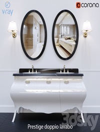 Set of furniture Eurodesign Prestige doppio lavabo White painted