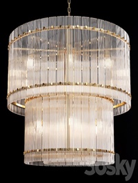 Restoration Hardware SAN MARCO 2-TIER ROUND CHANDELIER 36 Brass
