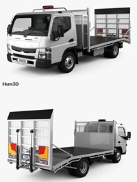 Mitsubishi Fuso Canter (815) Wide Single Cab Tilt Tray Beaver Tail Truck 2016 3D model