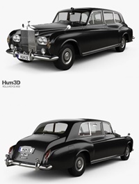 Rolls-Royce Phantom Park Ward Limousine with HQ interior 1963 3D model