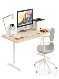 Ikea BEKANT desk and LÅNGFJÄLL Chair