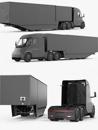 Tesla Semi Truck Tesla with Trailer Rigged