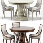 Stockton Ivory Lacquered Dining Chair, Maxime French Round Dining Table
