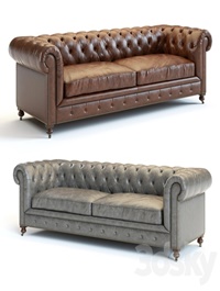 Restoration Hardware Kensington Leather Sofa
