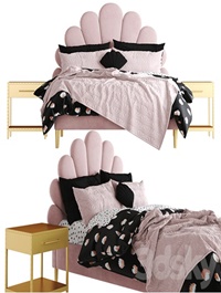 The Emily Meritt Shell Upholstered Bed