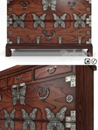 CHINOISERIE CHEST OF DRAWERS BUTTERFLY