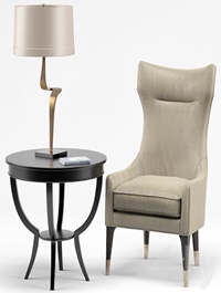 Gina Chair, Thad Lamp, Scheffield Round End Table
