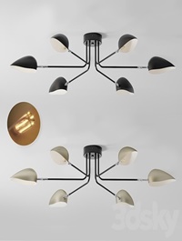 Industrial Modern 3-6 Light Ceiling Lamp