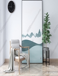 Nordic single chair Decorative plant