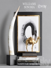 William Sonoma - Yak Horn On Black Stand