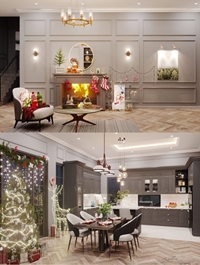Living Room - Kitchen Interior By Ngo My Hoa