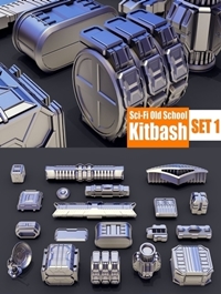 Sci-Fi Old School Kitbash 3D model