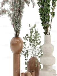 Modern ceramic vase potted plants
